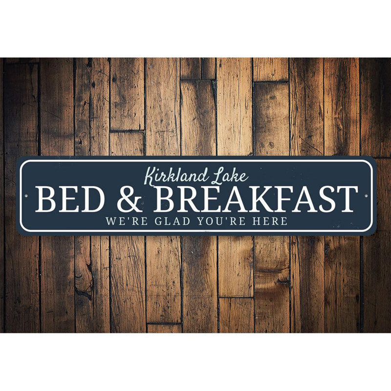 Enseigne en aluminium Bed & Breakfast, H 6 po x l 24 po x P 0,063 po