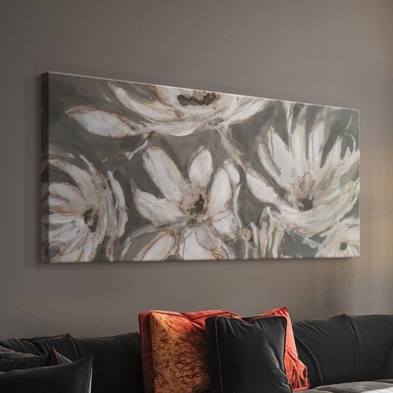 Magnolia embelli II - Toile tendue avec châssis - Prêt à accrocher, H 24 po x l 48 po
