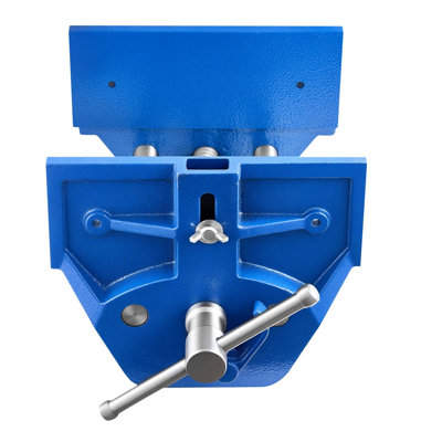 Étau à bois en fonte robuste de 7 pouces avec dégagement rapide et butée avant réglable, bleu