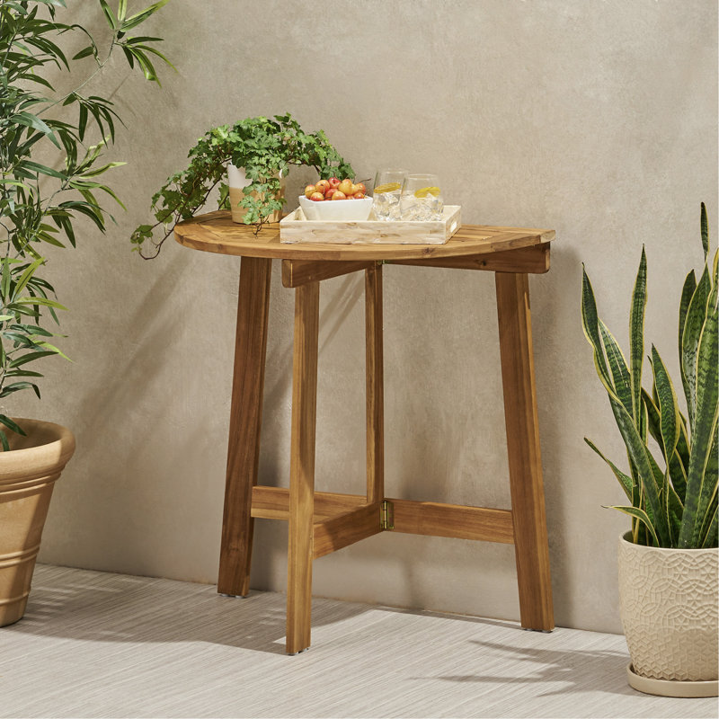 Table bistro pliante d'extérieur en bois d'acacia