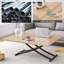 La table élévatrice multifonctionnelle moderne et minimaliste avec un plateau de table MFC de 0,8 pouce et des pieds en métal noir peut être utilisée comme coiffeuse, table basse, table de salle à manger et bureau.  LT-10055