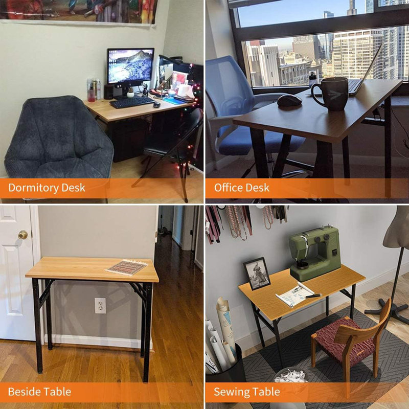 Need Small Desk 31 1/2" No Assembly Foldable Writing Table,Sturdy And Heavy Duty Folding Computer Desks For Small Space/Home Office/Dormitory AC5BW(80 * 40)