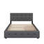 Grand lit plateforme tapissier avec 2 tiroirs et un lit gigogne-356858559