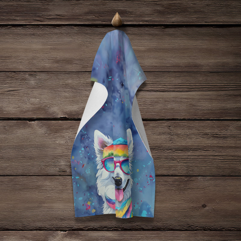 American Eskimo Hippie Dawg Kitchen Towel