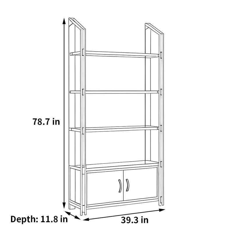 Bottesford, (4 Shelves) 78.7"H x 39.3"W x 11.8"D, White