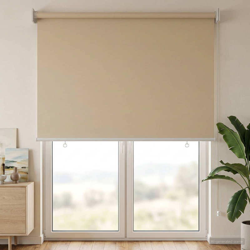 Roller Blind, 80" W x 230" L, Beige