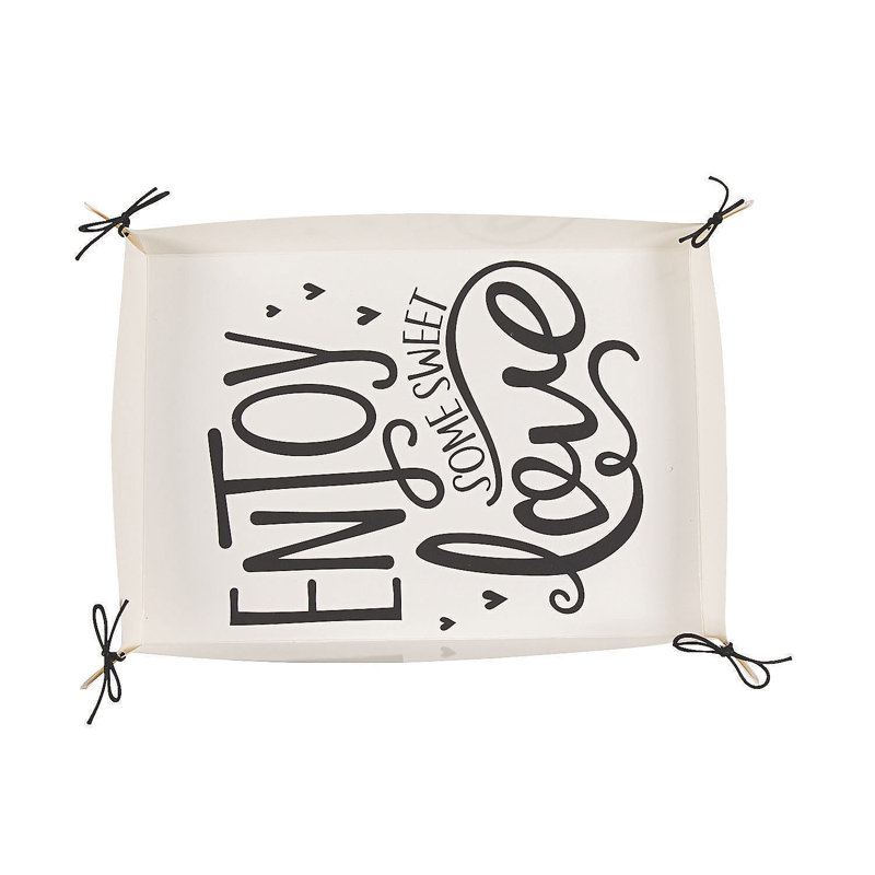 2 Piece Disposable Paper Plastic Paper Wedding Serving Tray Disposable Party Supplies for 2 Guests