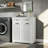 Tilt-Out Dual Laundry Hamper Cabinet With Laundry Storage Basket And Drawers