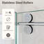 Porte de douche coulissante simple sans cadre de 44 à 48 po x H 76 po - Verre trempé transparent de 5/16 po (8 mm), conception de dérivation avec finition chromée
