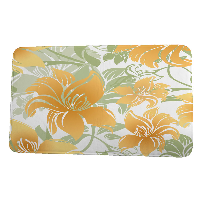 Tapis pour salle de bain Hernandez, l 34 po x L 21 po, Jaune
