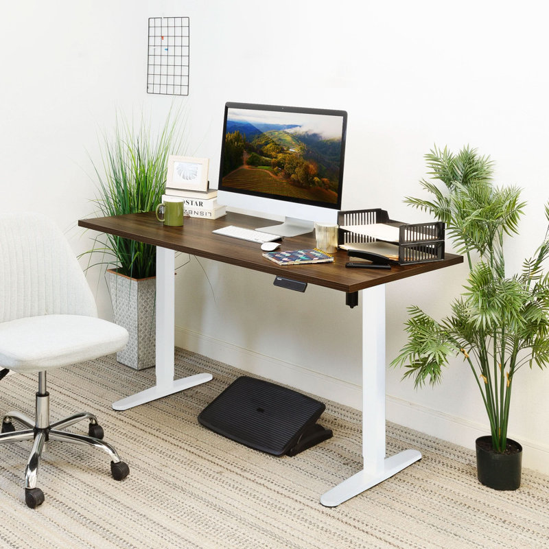 Single Motor Electric Standing Desk Base, White