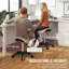 Tabouret roulant, chaise pivotante en similicuir, brun
