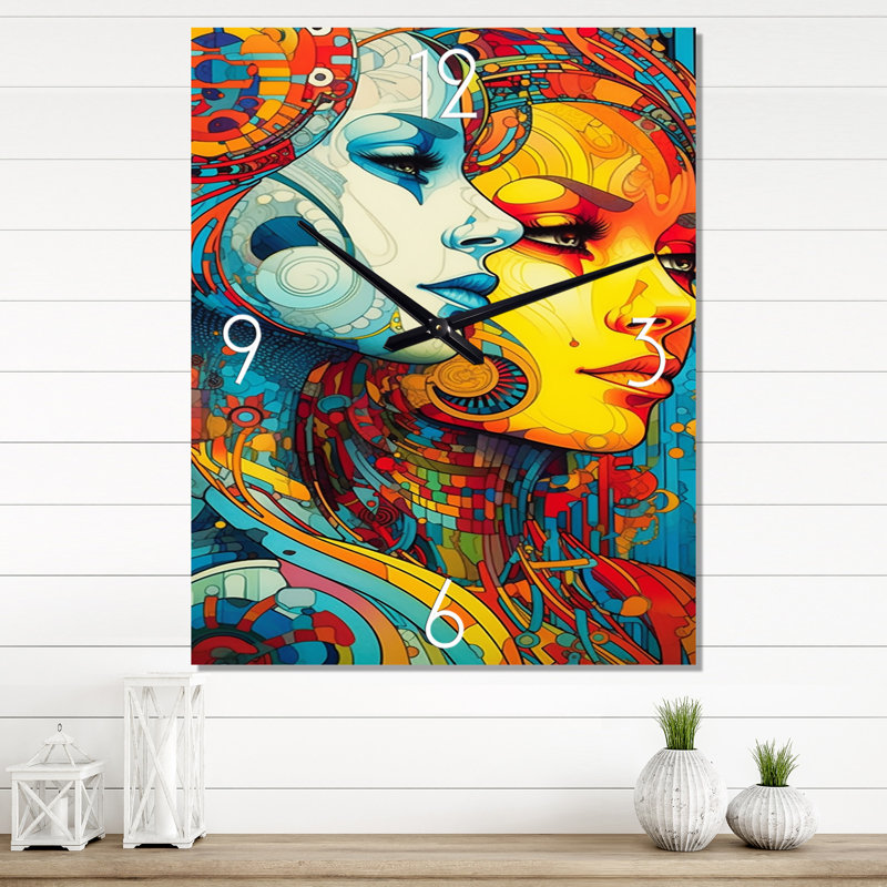 Gorgeous Robot Couple In Love - Horloge murale robot, Moyen
