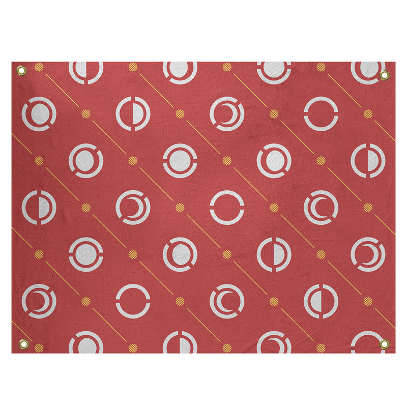 Tapisserie, H 26 po x l 36 po, Rouge / Blanc / Jaune