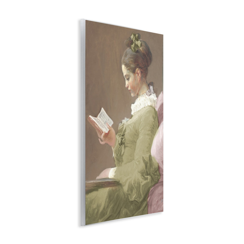 Femme victorienne assise avec plaque murale, design par Corinne Haig, H 19 po x l 13 po