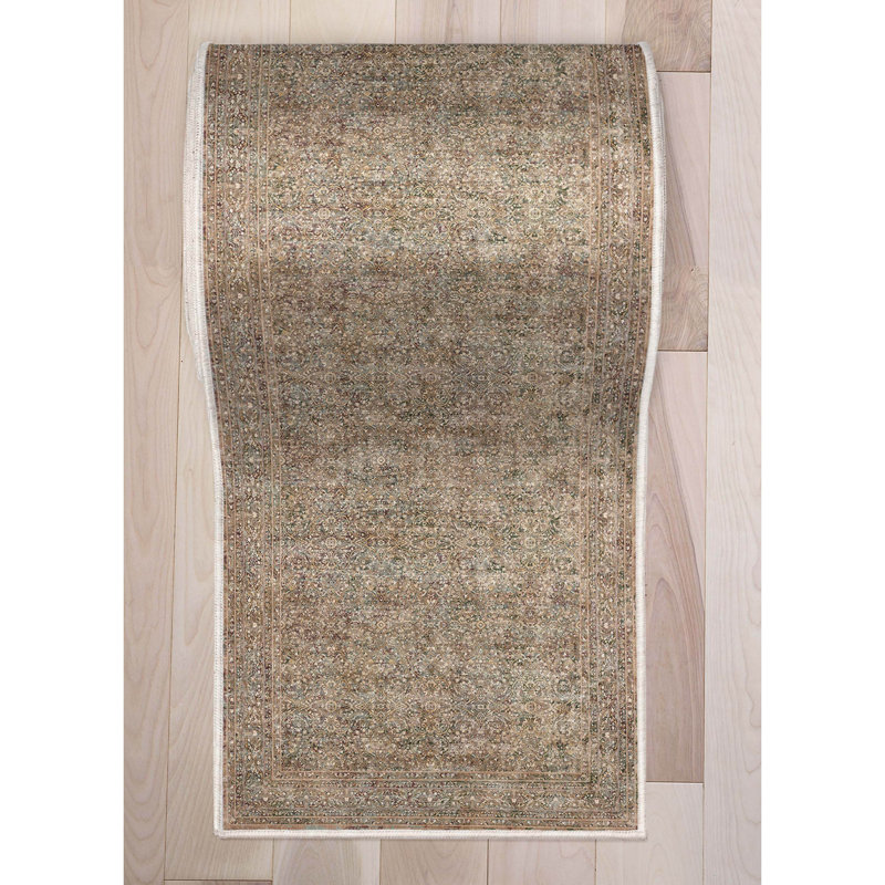  Asha Juliette Beige Custom Size Hallway Stair Runner - Vintage Persian Oriental Low Pile Carpet, Runner 2'3" x 7'