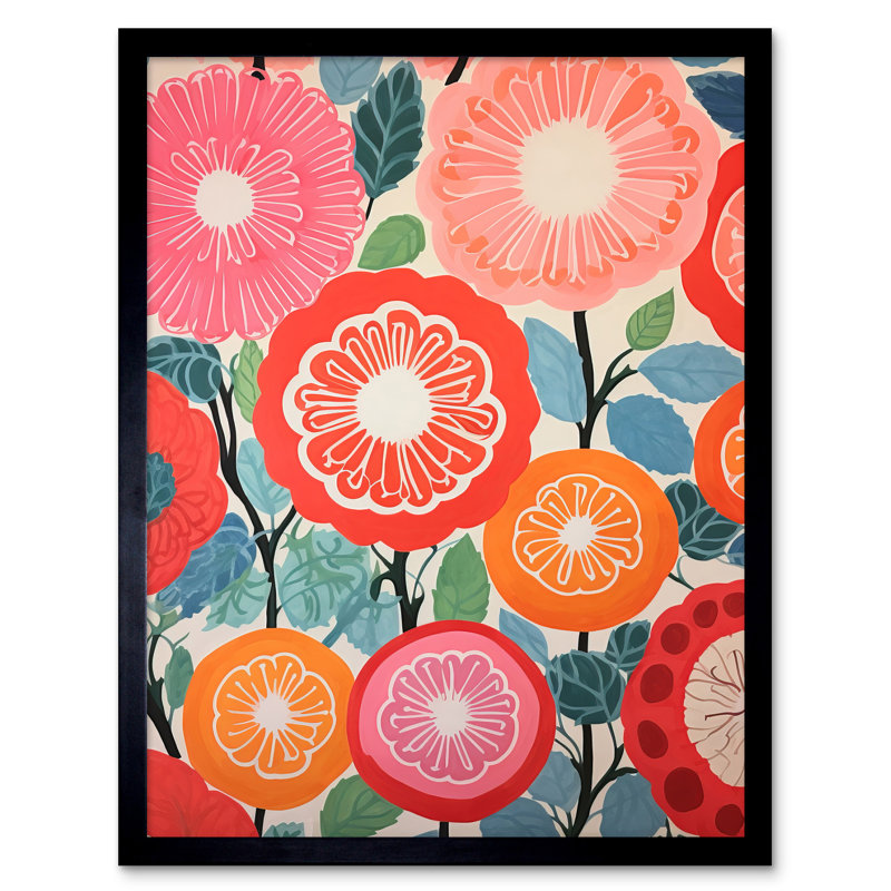 Pomegranate Tree Flowers In Bloom Mediterranean Bright - Single Picture Frame Print