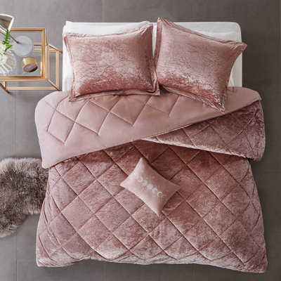 Édredon luxueux en velours rosé
