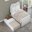 Lit plateforme double rembourré pleine grandeur avec pieds de support en bois et lit gigogne simple