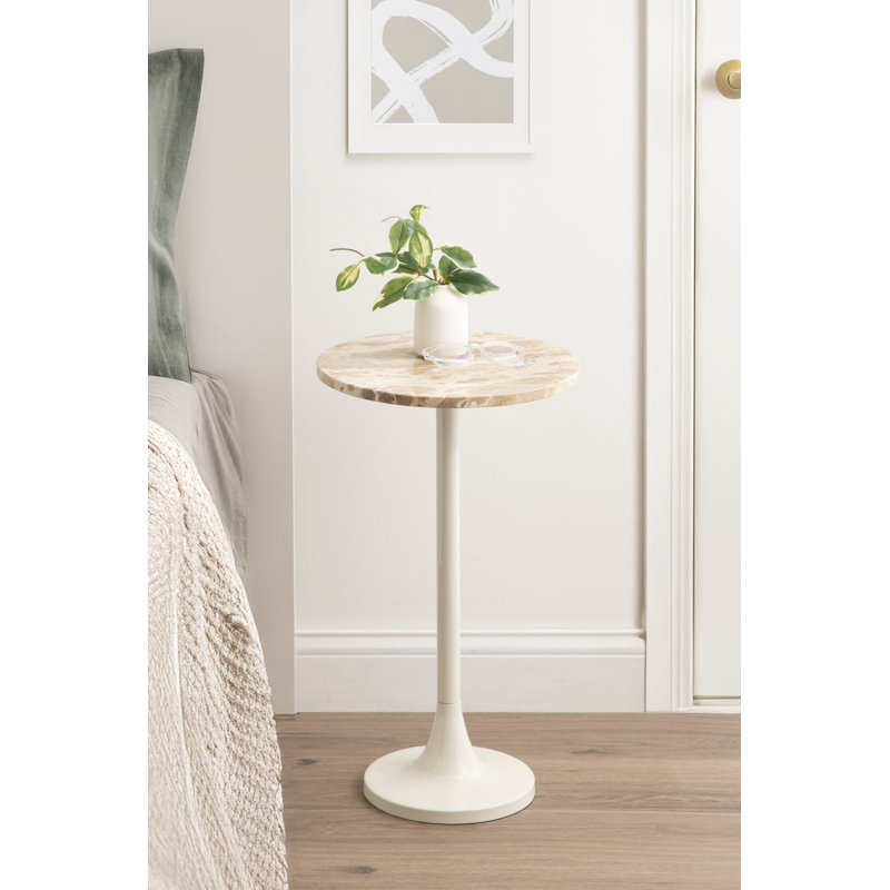 Table d'appoint Baronet, 24" H x 14" W x 14" D, Beige, Bronze