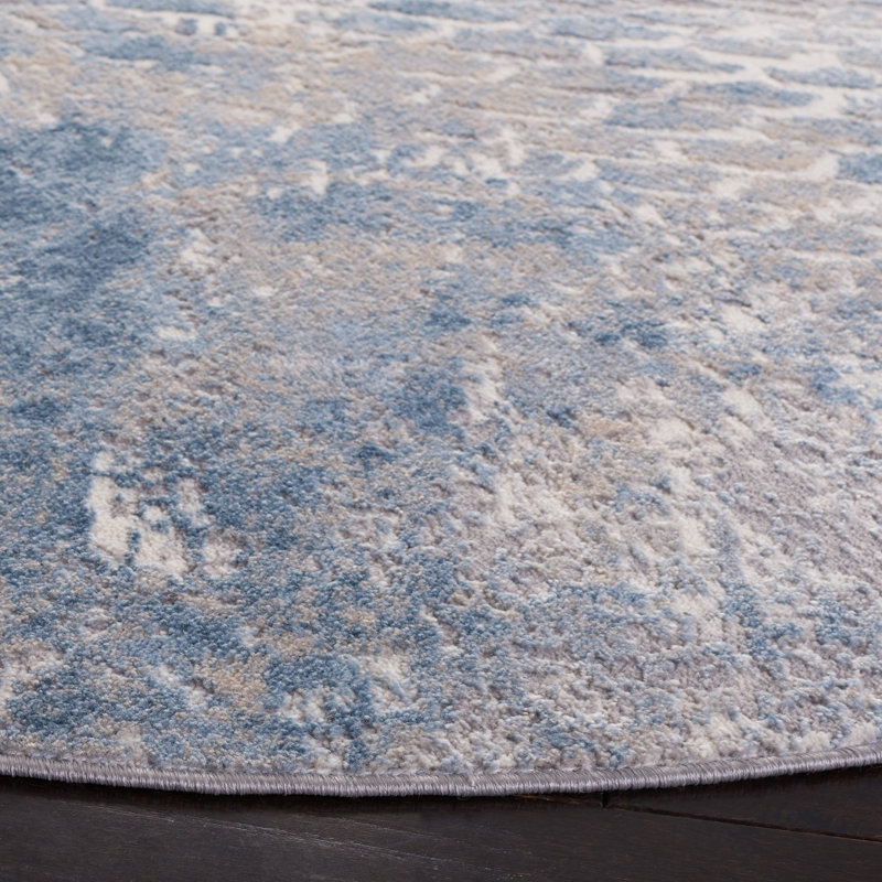 Tapis abstrait Lagoon Performance, Carré 6 pi 7 po