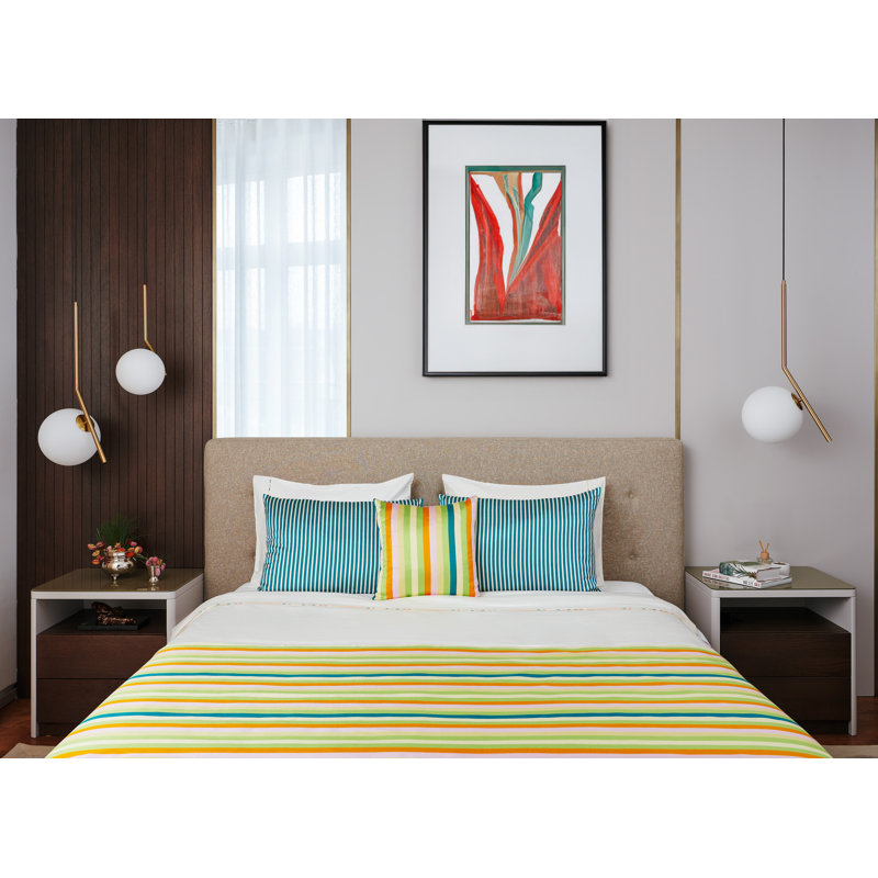 Yellow Stripes Feathers Pillow