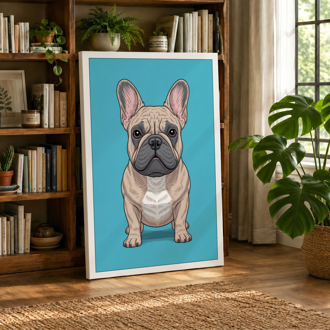 French Bulldog Portrait Modern - Wrapped Canvas