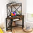 Space-Saving Corner Computer Desk With With Hutch And Keyboard Tray