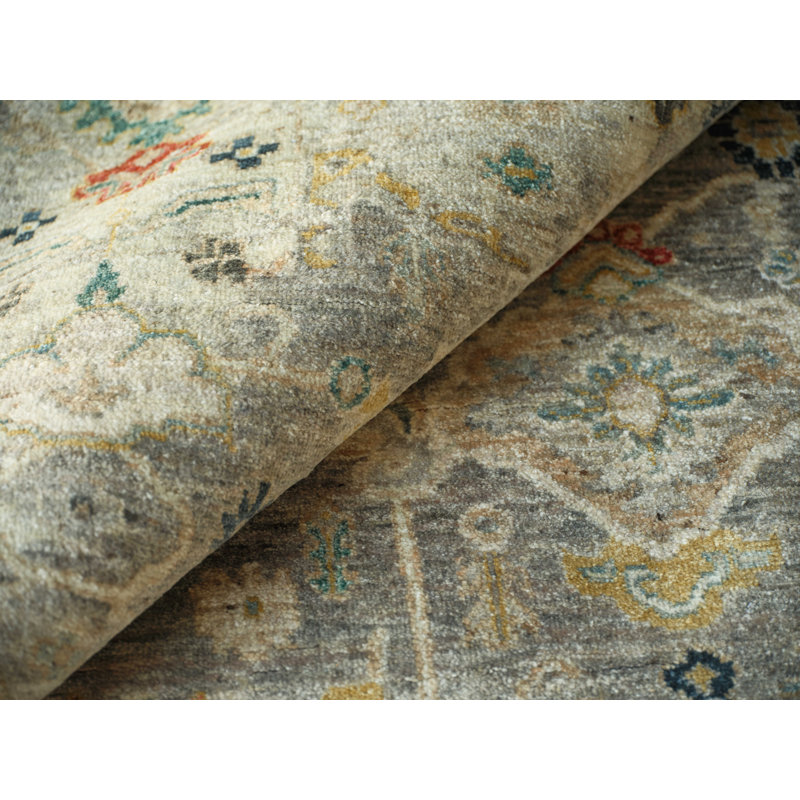 Oxford Hand-knotted Ghazni Wool, Gray Area Rug, Rectangle 10' x 14'