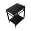 Chariot de barbecue roulant noir avec 2 roues verrouillables et crochets porte-ustensiles, idéal pour les repas en plein air. Étagères spacieuses pour une organisation optimale de la cuisson, support pour four à pizza, grand espace de rangement pour les accessoires de barbecue.