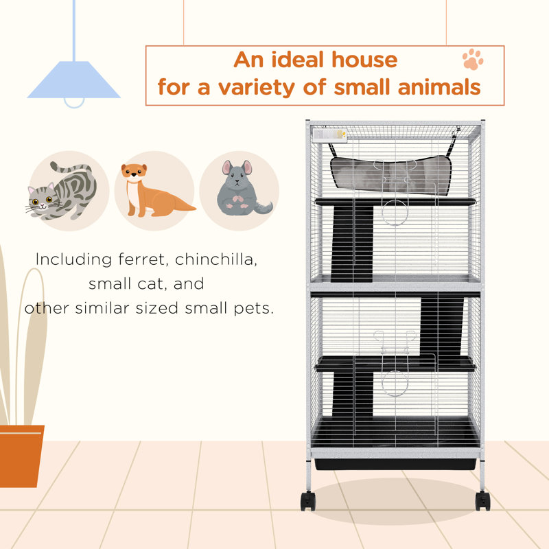 Abri roulant blanc en métal pour petits animaux - 4, avec et plateau amovible pour furets, cage Chinchillas blanc, magnifiques chinchillas, planeurs à sucre, 4, désinfectant