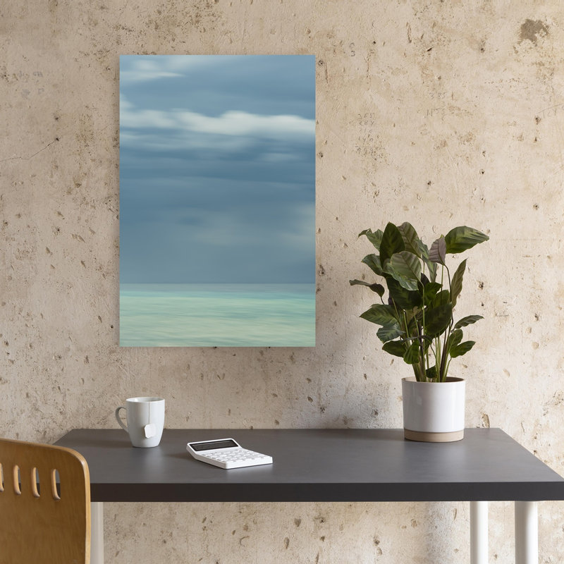 «Calm Ocean Horizon Abstract Ethereal Minimalist Landscape Ocean», reproduction d'art murale, 18" H x 12" W