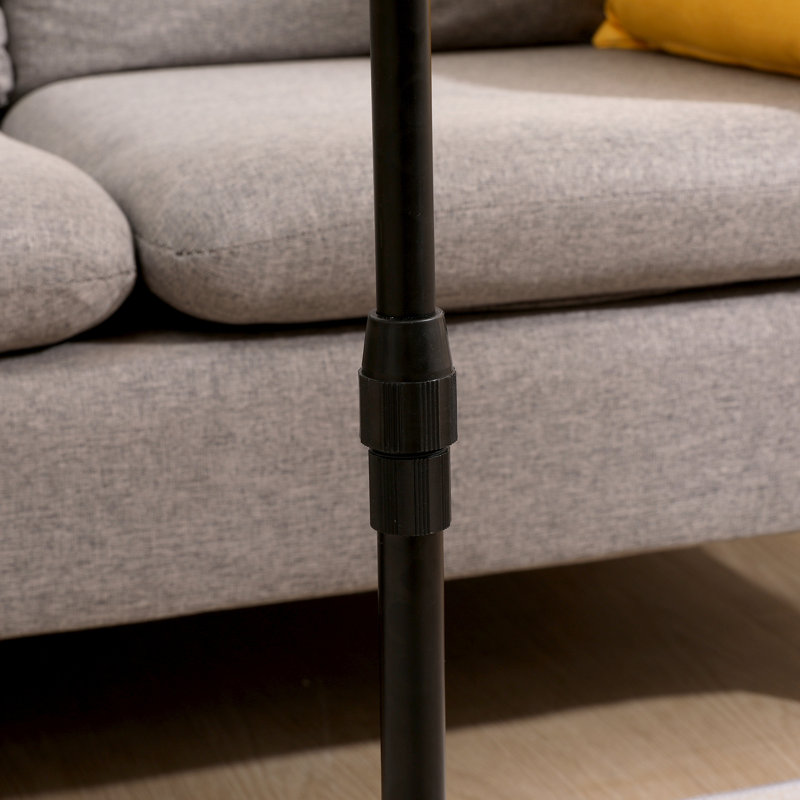 Height Adjustable C-Shaped End Table With Slots 2 Tier Sofa Side Table(Rectangle + Rectangle)