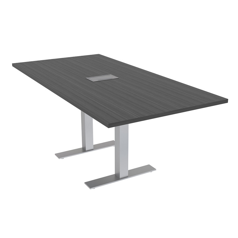 Rectangular Conference Table with Power and Data Module, Asian Night, 30" H x 72" L x 36" W