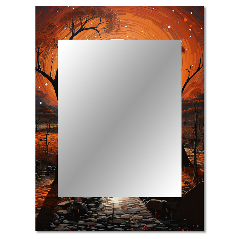 Miroir africain I, art mural africain, 40 po x 30 po