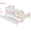 Lit plateforme simple en bois avec garde-corps et deux tiroirs de rangement, gris, parfait pour un sommeil sécuritaire et organisé-2058592364-2058592361