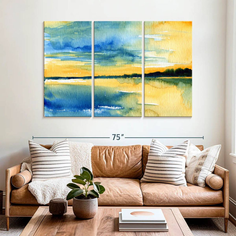 Avery Sunlit Abstract Landscape, 42" H x 65" W