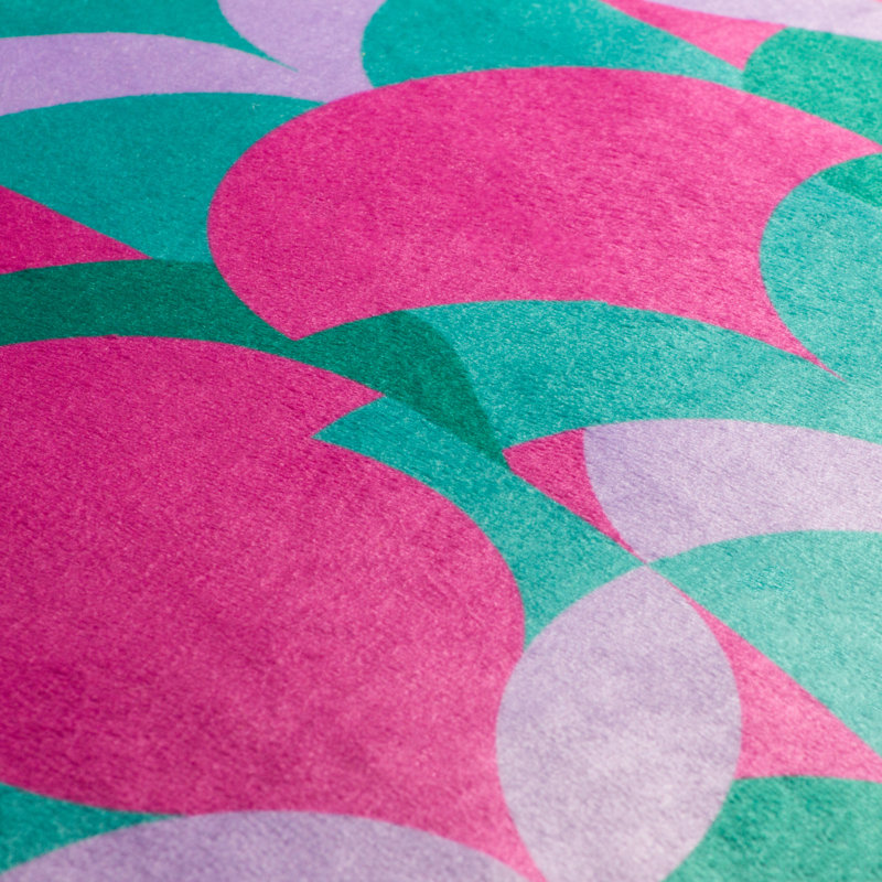 Square Throw Cushion, Pink/Jade