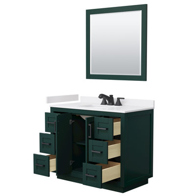 Meuble-lavabo simple autoportant 42 po avec plateau en marbre Miranda