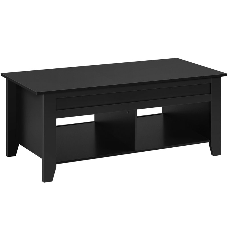 Aspa Single Coffee Table, Black, 19" H x 39.5" L x 18" W