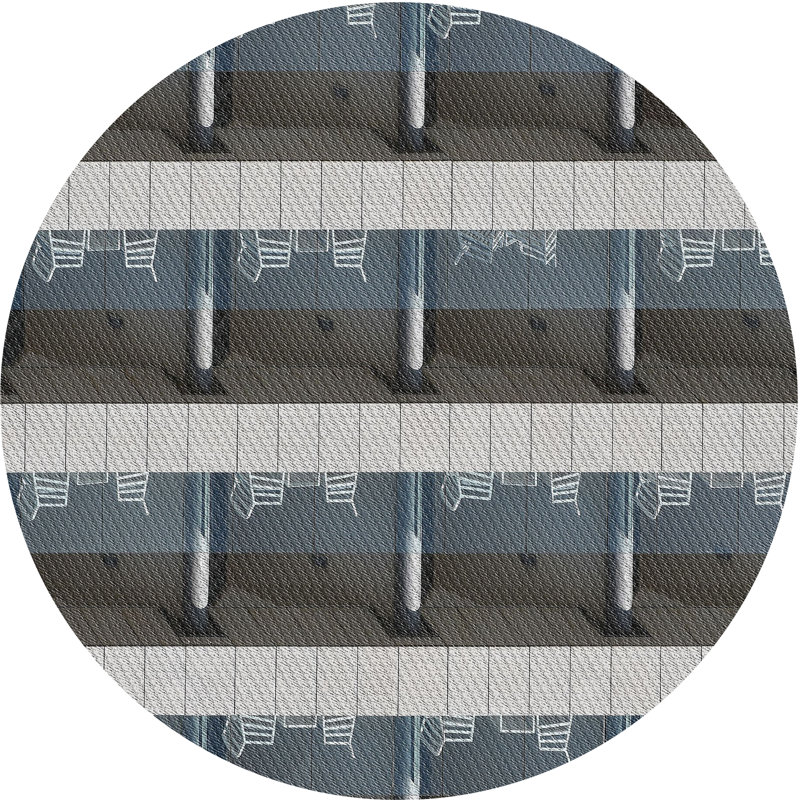 Tapis gris Abba, Rond 8 pi