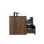 Abrem 60 po L x 19 po P 4 tiroirs Meuble-lavabo mural avec évier double et Comptoir en Quartz noir d'ingénierie