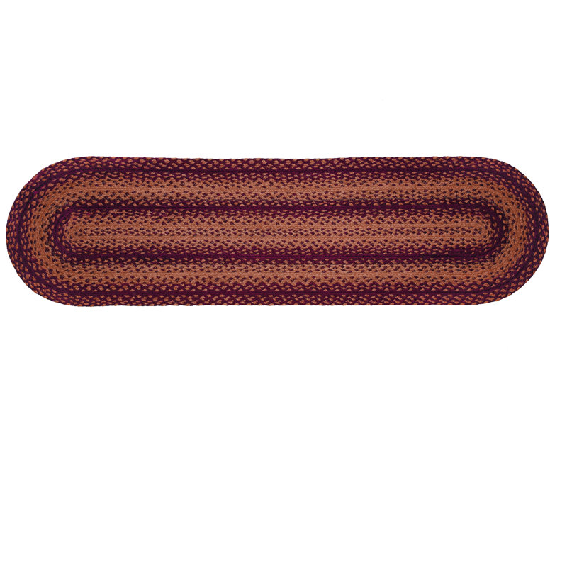 Harbour Braided Rug & Tabletop Collection BR-296, Beige/Wine