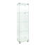 Armoire de rangement sur pied en verre blanc - Présentoir à 4 tablettes pour bureau 64,7 po x 16,7 po x 14,3 po