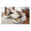 Canapé-lit modulaire 111,8 po avec canapé-lit polyvalent avec grand espace de rangement, deux ports USB et deux porte-gobelets pour le salon, beige