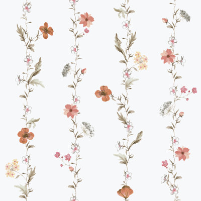 Laughlin Vertical Floral Garden 10.05m x 53cm Matte Wallpaper Roll