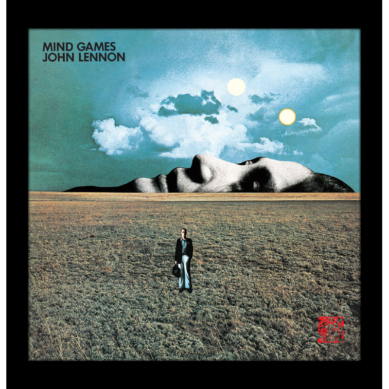 John Lennon - Mind Games 12 x 12 sous plexi, affiche encadrée