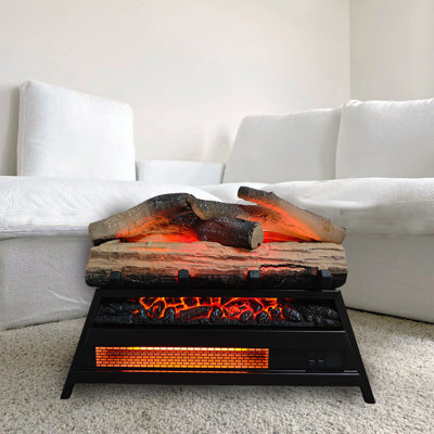 23" 3D Flame Effect Electric Fireplace  with Timing Function,Infrared Fireplace Heater for Indoor
