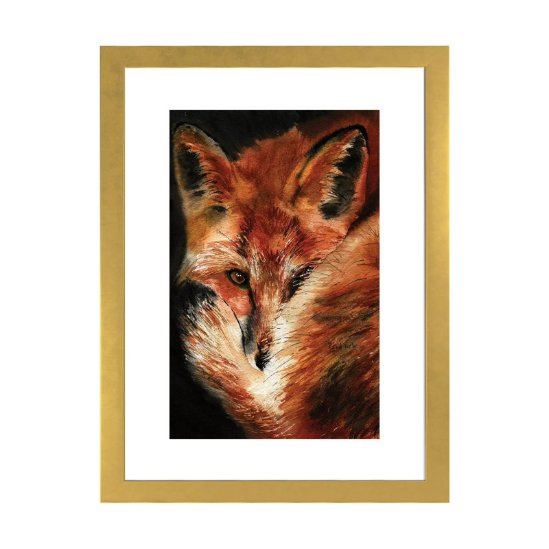 Fox Dreams, 32'' H x 24'' W x 1'' D, White, Gold Paper