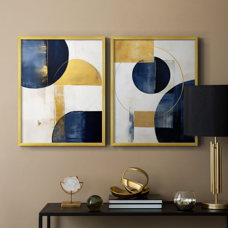 ABSTRACT Series DLVI - reproduction encadrée de qualité supérieure - prête à être accrochée - aucun clou requis - aucun clou requis